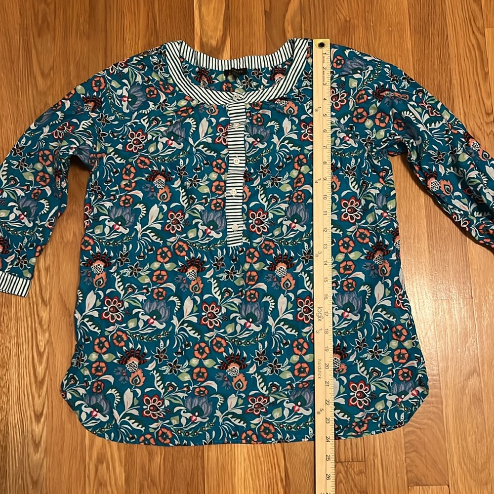 TALBOTS BLOUSE 100% cotton floral top size small - Picture 13 of 13